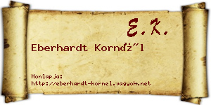 Eberhardt Kornél névjegykártya